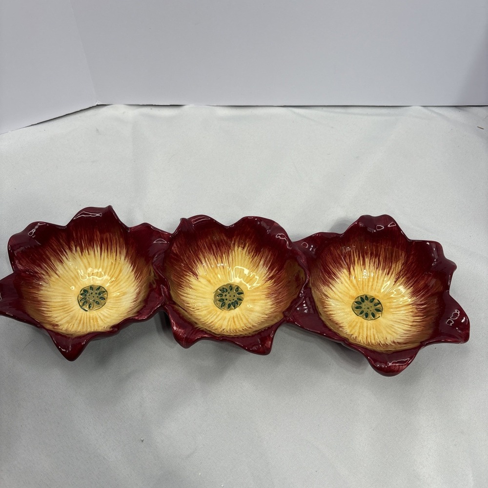 16" AMBIANCE‎ Collections Romance Nanette Vacher 3 Part Figural Server